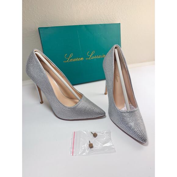 Lauren Lorraine Shoes - Lauren Lorraine Dori Rhinestone Pointed Toe High Heel Stiletto Formal 6.5